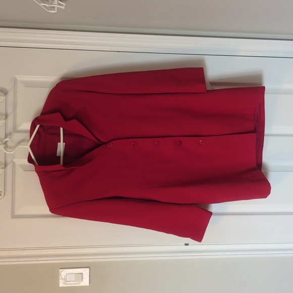 Women's light Pea Coat, Red, Size 46(L/XL) - Picture 3 of 9
